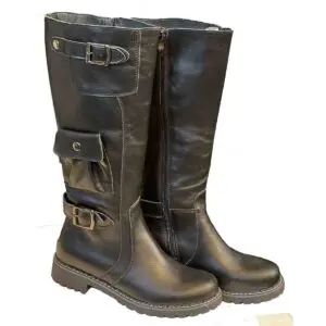 V-Italia 1422 Bianca Black Soft Leather Pocket Boot- only 37, 38 and 39 left