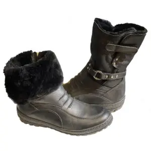 V Italia 978 Sochi Black Burnished With Natural Fillers Water Resistant Leather