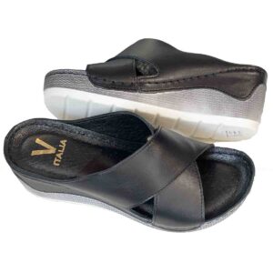 Emma Dressy Wedge in Soft Black Genuine Leather only 37 left