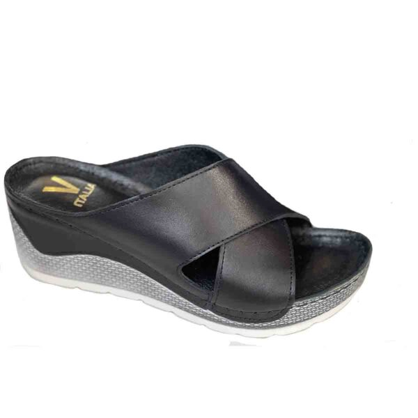 V Italia  935 Dressy Leather  Wedge in Pewter Genuine Leather - Image 3