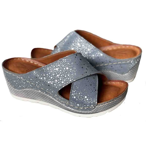 Emma 935  in Blue Silver Genuine Leather Combination - Image 2