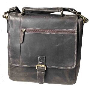 Gino 1 Crossbody Bag in Gray Burnished Oil  Leather