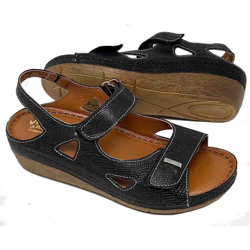 Vital Arch Angela 619 Comfort Therapeutic Sandals in Black Stamp ...