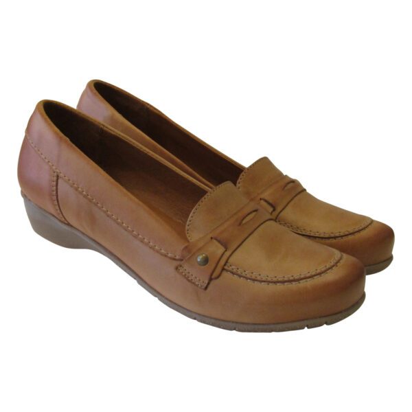 Strada Light Brown Loafer on small wedge