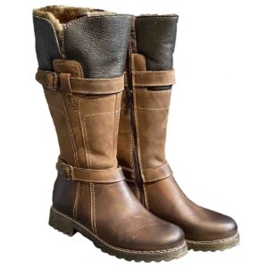 Aspen Oil Finished Leather with Natural Shearling in Oil Burnished Dark Brown Genuine Leather only size 42 is left