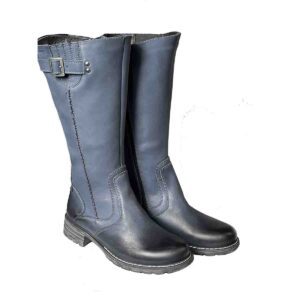 Nicola Navy Genuine Leather Tall Boots