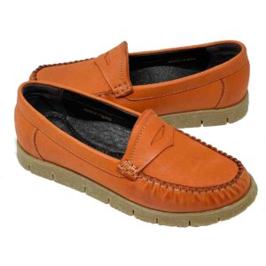 V Italia 1728 Afton in Orange  burnished genuine Leather