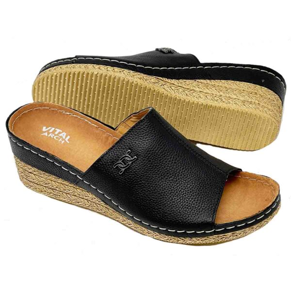 Susan Black Leather Slide only 37 left