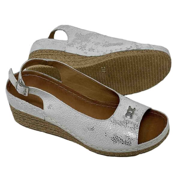 Mary Ann White Silver Genuine Leather Extra Light Comfort wedge only 37 left - Image 3