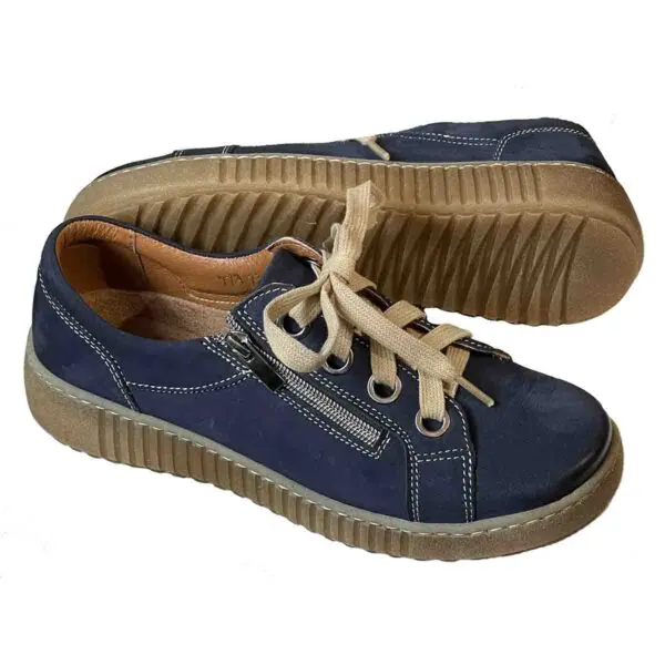Kiki 2 in Navy Genuine Nubuck Leather - Water Resistant - Image 2