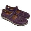 Diora rich plum brushed nubuck genuine leather closed-toe summer flats