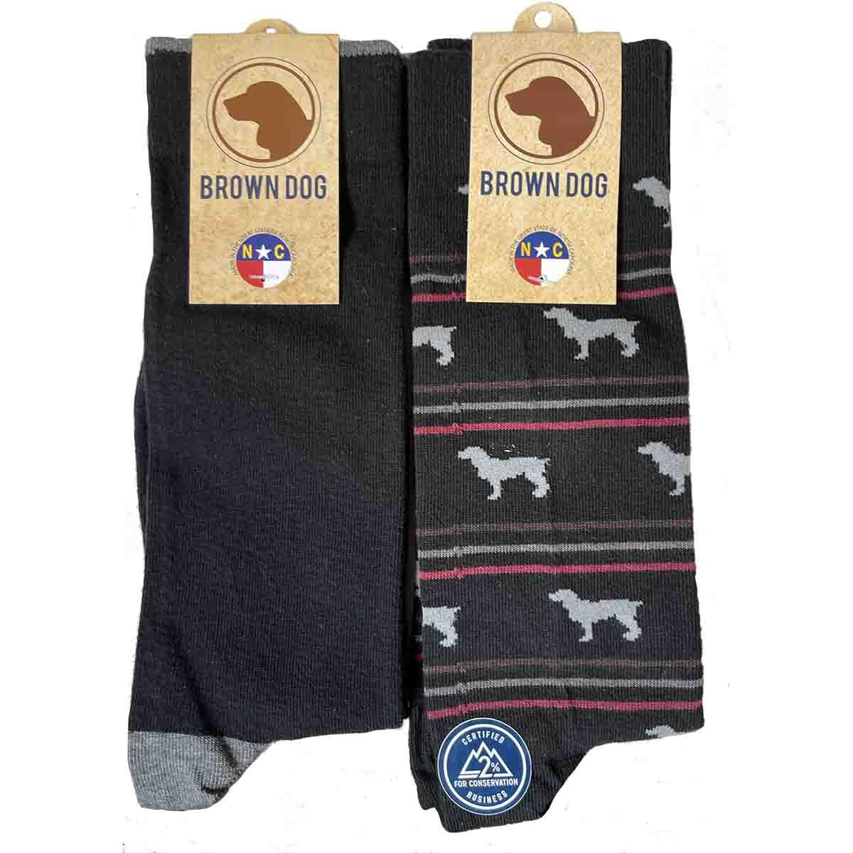 Brown Dog Socks without toe seam-USA Made - V Italia & Vital Arch
