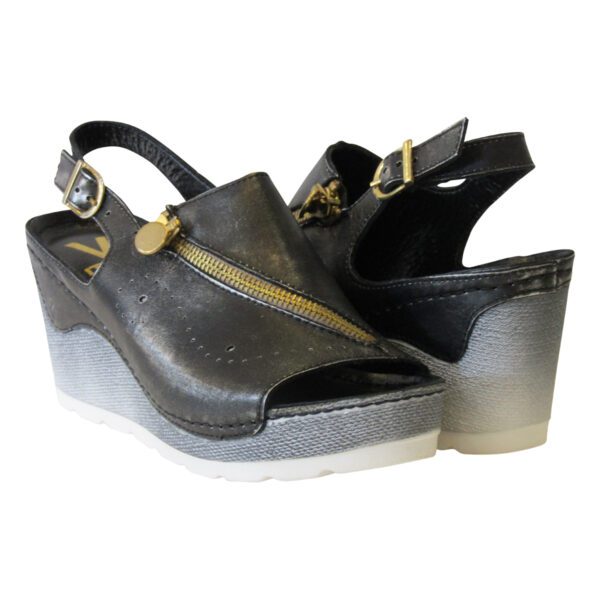 Alicia pewter leather wedge only 37 left