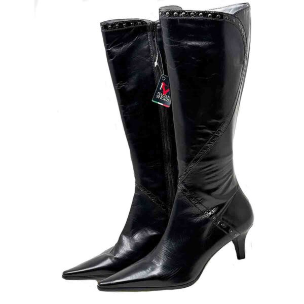 Bettina slim cafe boots on one inch heel - only 37 and 39 left