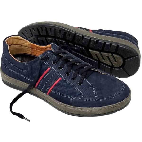 V-Italia-150-Rocco 2 Updated Comfort Sole in Navy Stamped Leather - Image 2