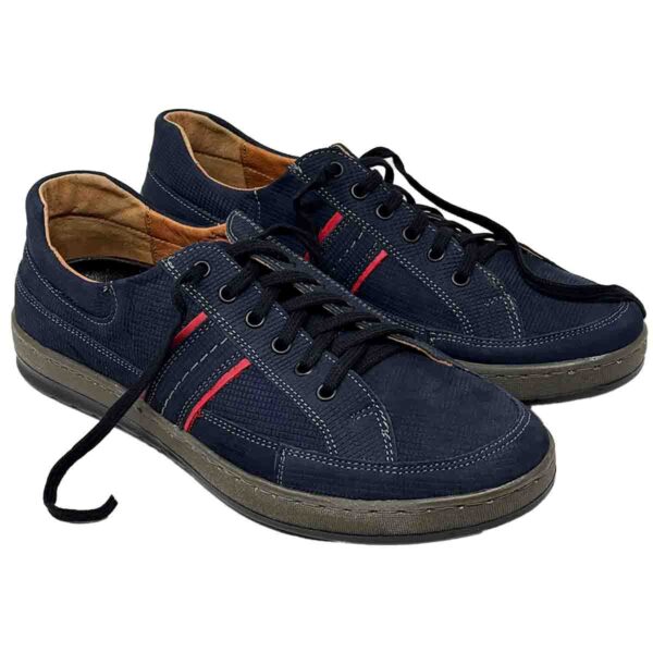 V-Italia-150-Rocco 2 Updated Comfort Sole in Navy Stamped Leather - Image 3