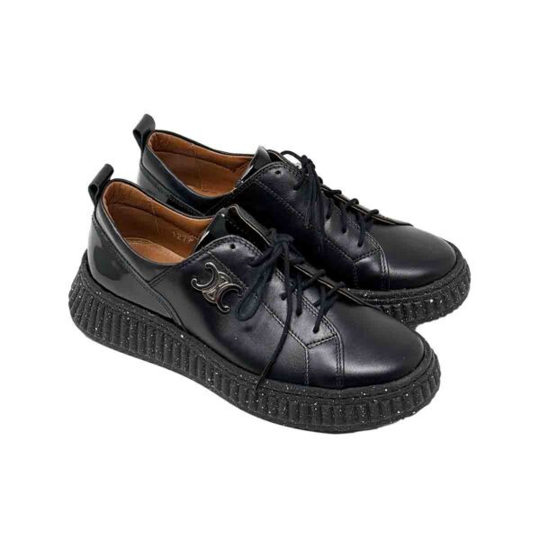 Vital Arch Dolce Amare Soft Black Genuine Leather Comfort Lace up