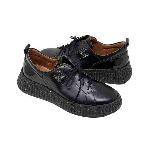 Vital Arch Dolce Amare Soft Black Genuine Leather Comfort Lace up - Image 2