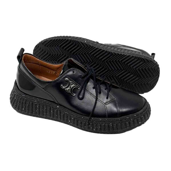 Vital Arch Dolce Amare Soft Black Genuine Leather Comfort Lace up - Image 3