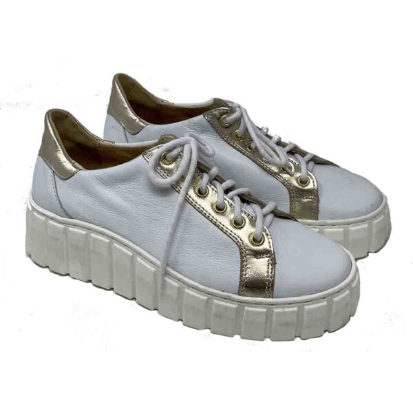 Cleo White / Gold  Genuine Leather only 37 left - Image 2