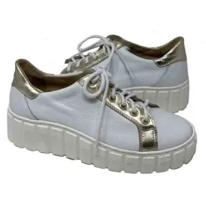 Cleo White / Gold  Genuine Leather only 37 left