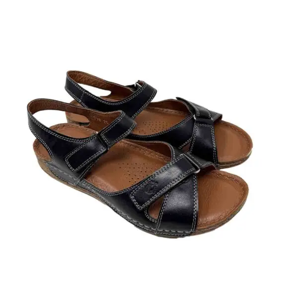 Vital Arch Ani 878 Comfort Sandals in Soft Black Nappa  Genuine Leather - Image 2