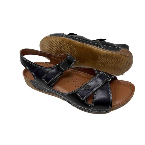 Vital Arch Ani 878 Comfort Sandals in Soft Black Nappa  Genuine Leather