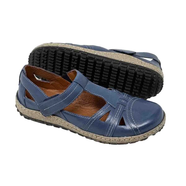 Diora Dark Blue Closed Toe Summer Flats