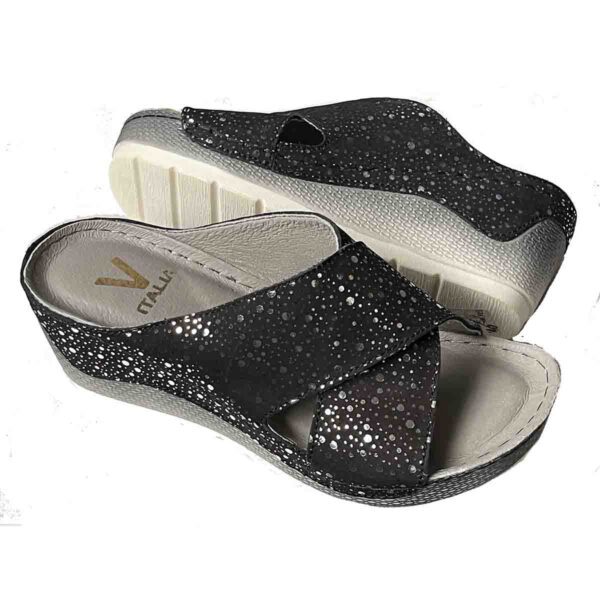 Emma 935 in Black Silver Genuine Leather Combination only size 37