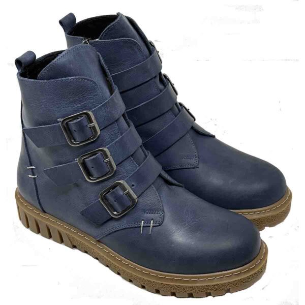 Kiki 3 Denim Blue Burnished Genuine Leather