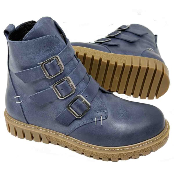 Kiki 3 Denim Blue Burnished Genuine Leather - Image 3
