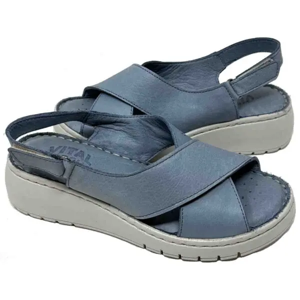 Vital Arch Cleo soft comfort sandals finish in denim soft genuine leather - Image 3