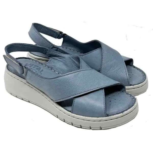 Vital Arch Cleo soft comfort sandals finish in denim soft genuine leather