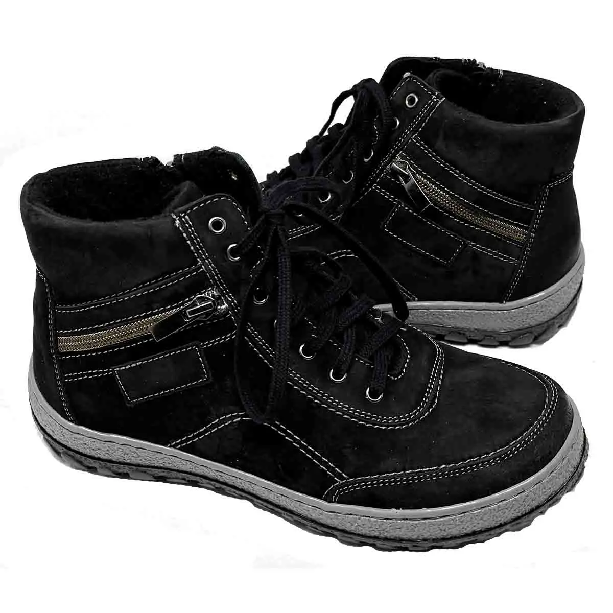 V-Italia-Kiki2 in Black  Royal Nubuck Water Resistant Genuine Leather - Image 3