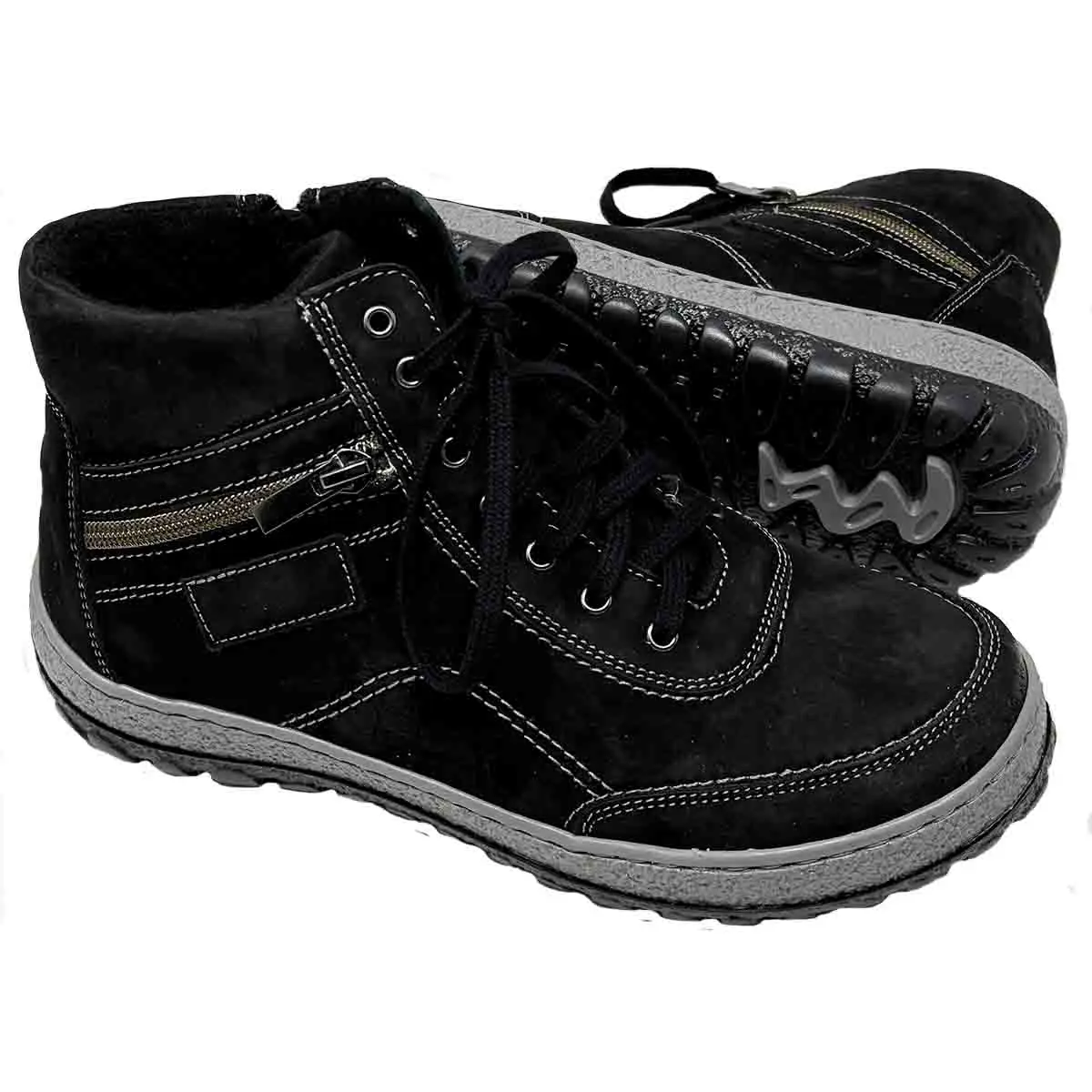 V-Italia-Kiki2 in Black  Royal Nubuck Water Resistant Genuine Leather - Image 2