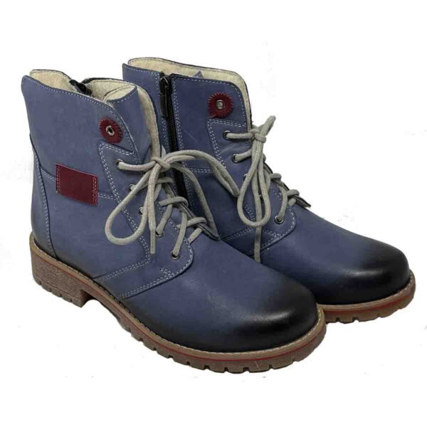 Brigida Light Blue  Burnished Leather Water Resistant with Removable Wool Insert