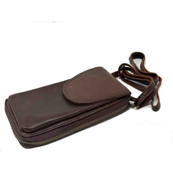 Belinda Functional Wallet Purse in Soft Genuine Soft Pebble Distress Brown  Leather RFID protected - Image 2