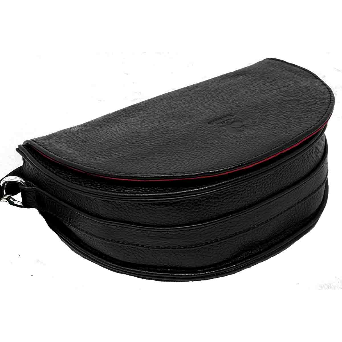 Jackie Small Cross Body Handbag in Black  Genuine Pebble Leather - Image 3