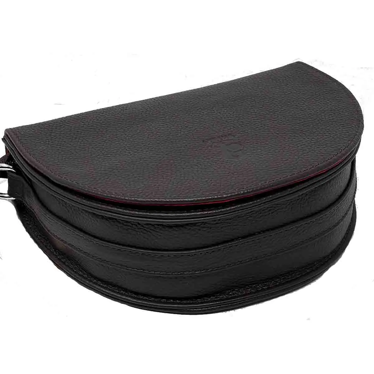 Jackie Small Cross Body Handbag in Dark Brown Genuine Pebble Leather - Image 2