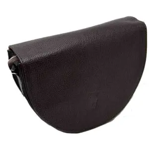 Jackie Small Cross Body Handbag in Dark Brown Genuine Pebble Leather