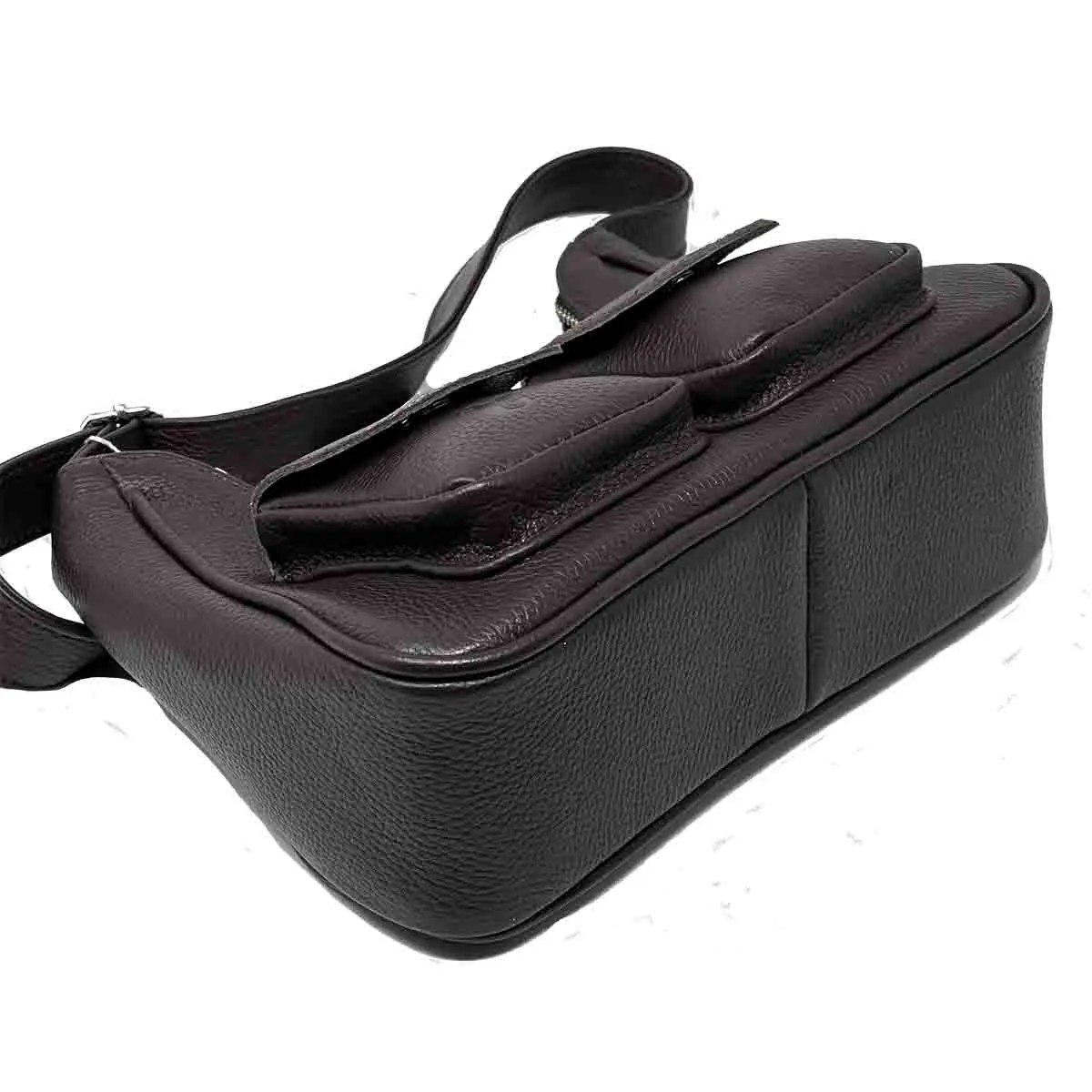 Belinda Genuine Pebble Leather Shoulder Bag In Dark Brown - Image 2