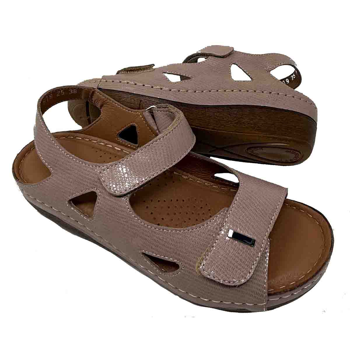 Vital Arch Angela 619 Comfort Therapeutic Sandals in Bronze Gold Genuine Leather - Image 2
