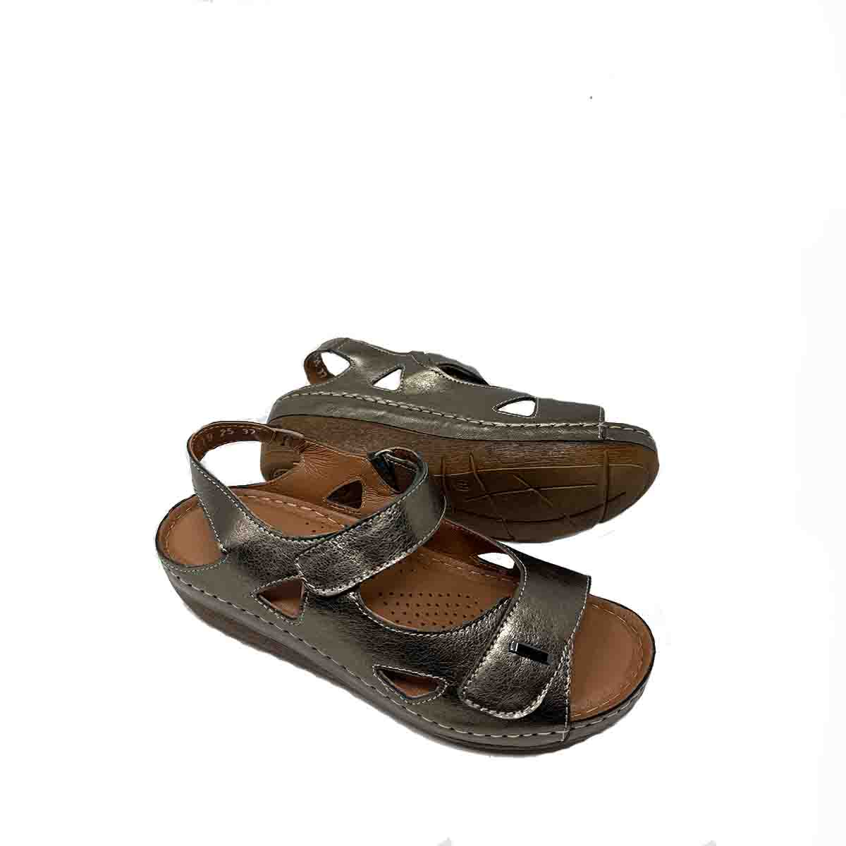 Vital Arch Angela 619 Comfort Therapeutic Sandals in Bronze Gold Genuine Leather - Image 3