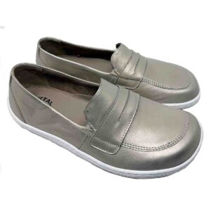Women's Zero Drop Comfort Loafer – Soft Gold/Champagne | Metallic Leather Penny Loafer