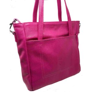 Syrena 9514 Shoulder Bag in Fuxia  Genuine Pebble Leather